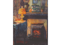児島虎次郎「ランプと暖炉」1909年頃